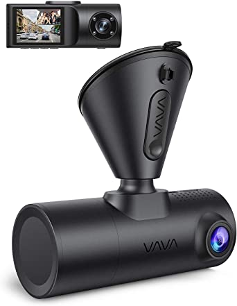 Dual Dash Cam, VAVA 2K Front and 1080P Cabin or 2.5K 30fps Single Front Car Camera, Both Sony Sensor, Infrared Night Vision, App Control & 2" LCD Display, Parking Mode, Built-in GPS for Uber & Lyft