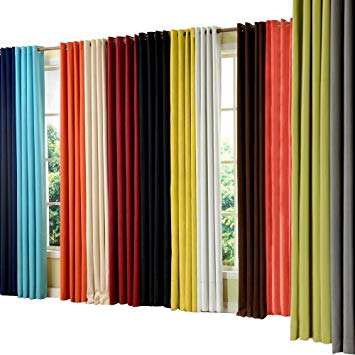 PASSENGER PIGEON Blackout Velvet Curtains, Premium Orange Grommet Thermal Lined 84 inch Window Curtains Panel Draperies,50" W x 84" L (One Panel)