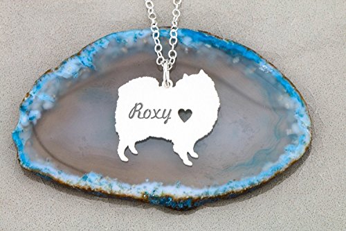 Keeshond Dog Necklace - Animal Pet Jewelry - IBD - Personalize with Name or Date - Choose Chain Length - Pendant Size Options - 935 Sterling Silver 14K Rose Gold Filled - Ships in 1 Business Day
