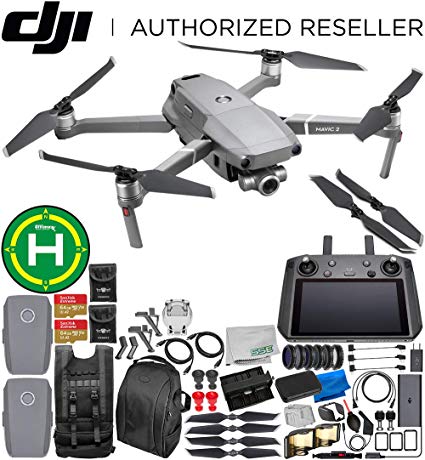 DJI Mavic 2 Zoom Drone Quadcopter with 24-48mm Optical Zoom Camera with Smart Controller Ultimate 2-Battery Bundle