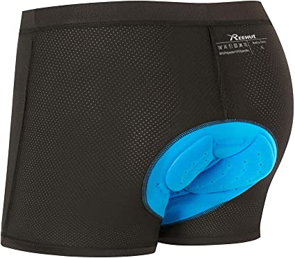 Reehut Men's Padded Bicycle Cycling Underwear Shorts - Lightweight, Breathable & Elastic