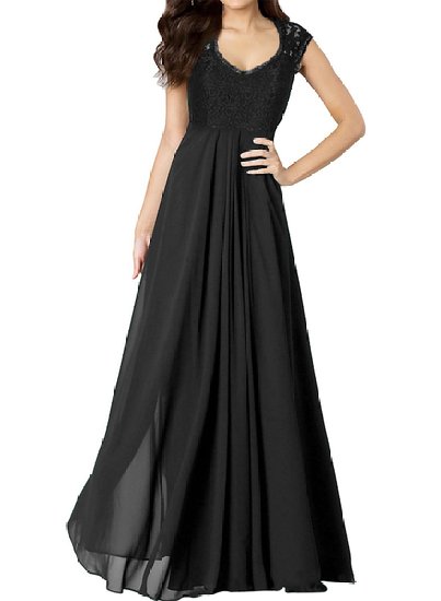 Miusol Womens Lace Chiffon Long Maxi Dress