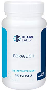 Klaire Labs Borage Oil - Cold-Pressed Source of Omega 6 GLA, Higher Ratio of GLA to Linoleic Acid Than Primrose Oil (100 Softgels)