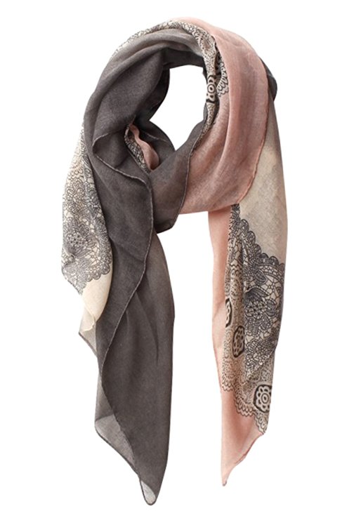 GERINLY Lightweight Scarves: Fashion Lace Print Shawl Wrap For Women
