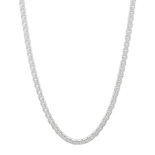 2mm Solid 925 Sterling Silver Round Box Chain Necklace