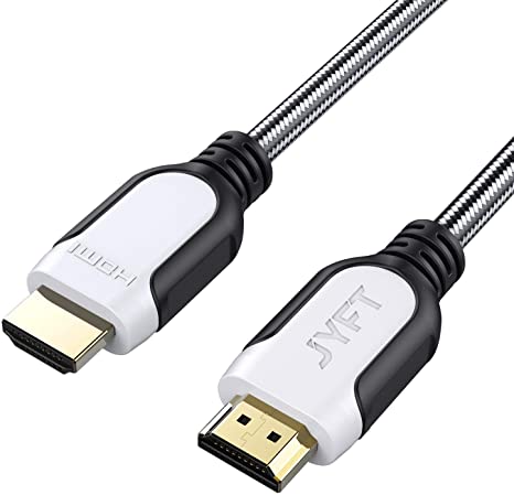 JYFT HDMI Cable 1.8m/6ft - HDMI 2.0 (4K @ 60fps), High Speed with Ethernet 18Gbps, Audio Return, Video 4K 2016P HD, 1080P 3D, Blue-ray, Support Apple TV, Xbox, PS3, PS4, HDTV, 1Pack