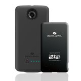 Nexus 6 Battery Case ZeroLemon Nexus 6 3500mAh Slim Power Softshell Battery Case w 4 LED Power Indicator Black 3500mAh