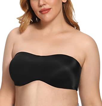 Exclare Women's Plus Size Unpadded Underwire Smooth Seamless Multiway Strapless Bra