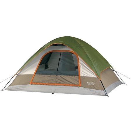 Wenzel Pine Ridge Green 5-Person Dome Camping Tent with Lite Reflect System, Removable Divider Curtain, and Gear Loft