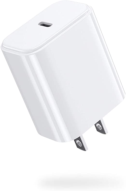 20W USB-C Power Adapter, JSAUX iPhone 12 Wall Charger PD 3.0 Type C Fast Adapter, Compitible with iPhone 12 Mini/12/12 Pro/12 Pro Max, iPhone 11, iPhone 8 Plus, iPad Pro, AirPods Pro, Pixel 3-White