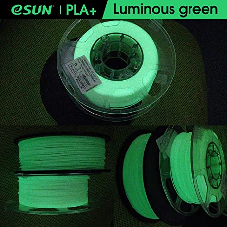 eSUN PLA  Filament 1.75mm, Glow in the Dark Green, PLA Plus 3D Printer Filament, Dimensional Accuracy  /- 0.03mm, 1KG (2.2 LBS) Spool 3D Printing Filament for 3D Printers, Luminous Green