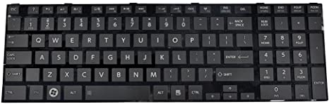 Eathtek Replacement Keyboard with Frame Compatible for Toshiba Satellite C850 / C850D / C855 / C855D / C870 / C870D / C875 / C875D / C850-P5010 / c850-10C / C855-S5236 Series Black US Layout