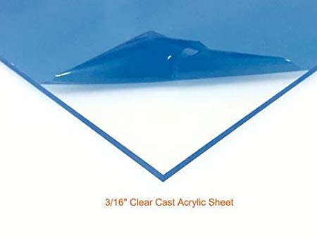 Clear Acrylic Plexiglass Sheet - 3/16" Thick Cast - 24" x 24"