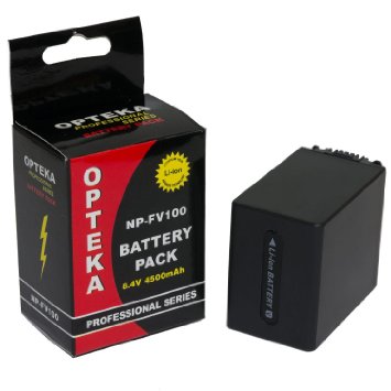 Opteka NP-FV100 4500mAh Ultra High Capacity Li-ion Battery Pack for Sony Handycam Camcorders