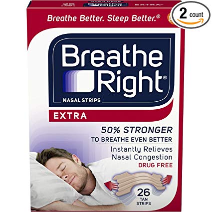 Breathe Right Nasal Strips to Stop Snoring, Drug-Free, Extra Tan