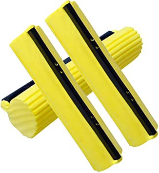 MOTIVE LIFE Sponge Roller Mop Head Refills,Pack of 3 Absorbent Sponge Pads Replacement,38cm(15")-Yellow