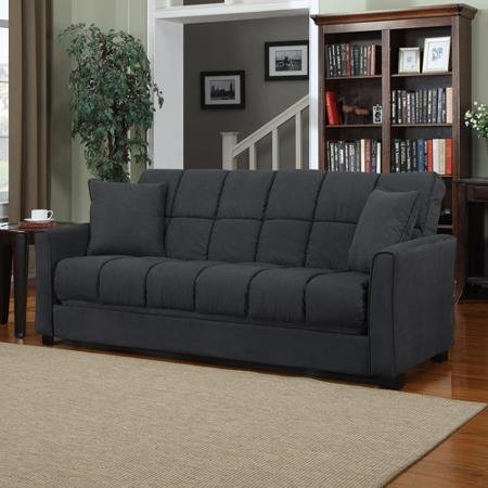 Baja Convert-a-couch Sofa Sleeper Bed Sofa Converts Into a Full-size Bed and Seats 3 Comfortably (Charcoal Gray)
