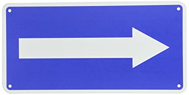 NMC TMA5G Traffic Sign with Right Arrow Graphic, 6" Length x 12" Height, Aluminum 0.040, White on Blue