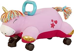 Little Tikes Unicorn Pillow Racer, Soft Plush Ride-On Toy for Kids Ages 1.5 Years and Up, Large, Pink