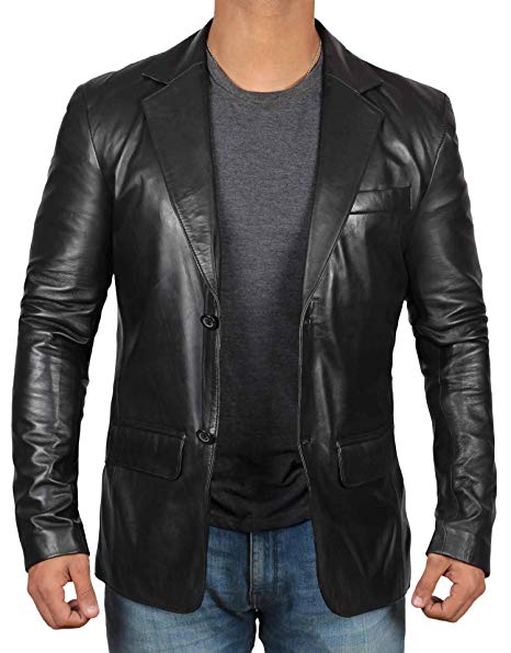 Leather Blazer for Men - Genuine Lambskin Mens Blazer