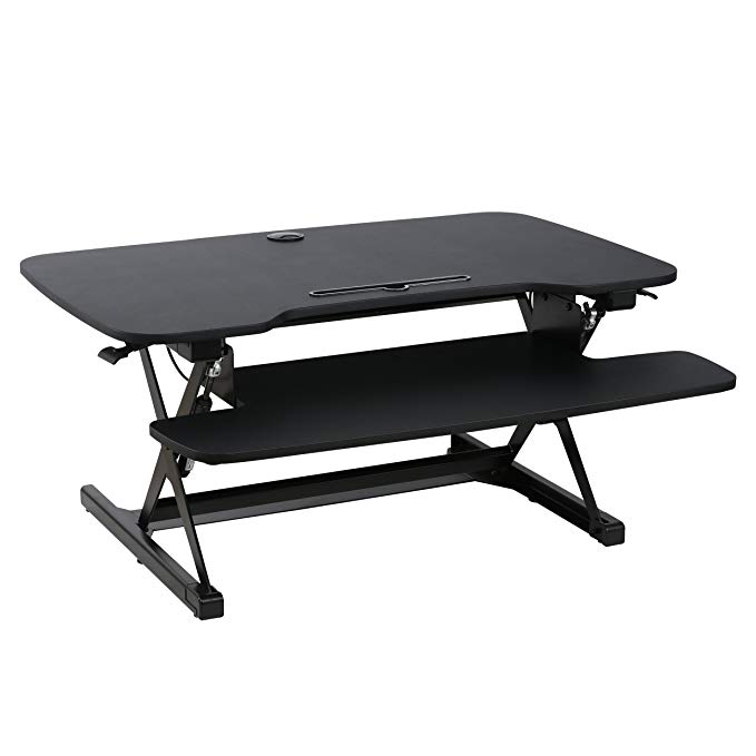 POLY & BARK Crafron Sit-to-Stand Desk in Black