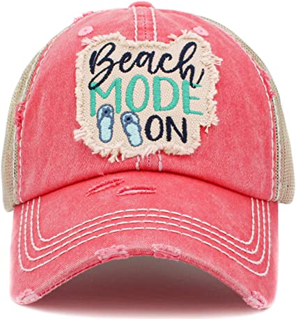 Funky Junque Womens Baseball Cap Distressed Vintage Unconstructed Embroidered Patch Hat