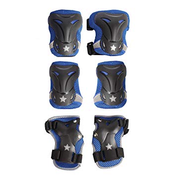 High Bounce Knee Pads and Elbow Pads with Wrist Guards Protective Gear Set for Biking, Riding, Cycling and Multi Sports Safety Protection: Scooter, Skateboard, Bicycle, Rollerblades