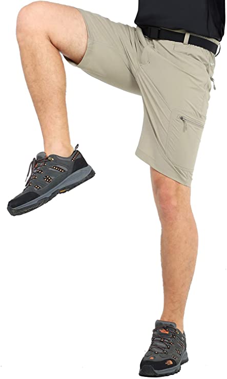 MIER Men's Quick Dry Hiking Shorts Lightweight Cargo Shorts with 6 Pockets, Stretchy, Water Resistant