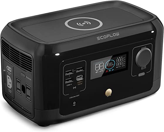 EF ECOFLOW River Mini (Wireless) 210Wh Portable Power Station, Fast Charging, Sports AC, DC, Wireless Pad, and USB Outlets, Solar Generator (Solar Panel Not Included) for Outdoors, Travel & Camping