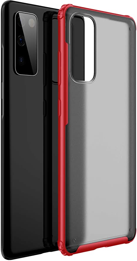 Ranyi Galaxy S20 FE 5G Case, Hybrid TPU Bumper Translucent Matte Cover with 4 Reinforced Corners [Wireless Charging] Slim Fit Full Body Protective Case for Samsung Galaxy S20 FE 5G 6.5" -red