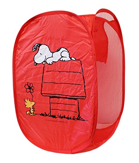 Peanuts Snoopy Collapsible Mesh Laundry Hamper Breathable Red