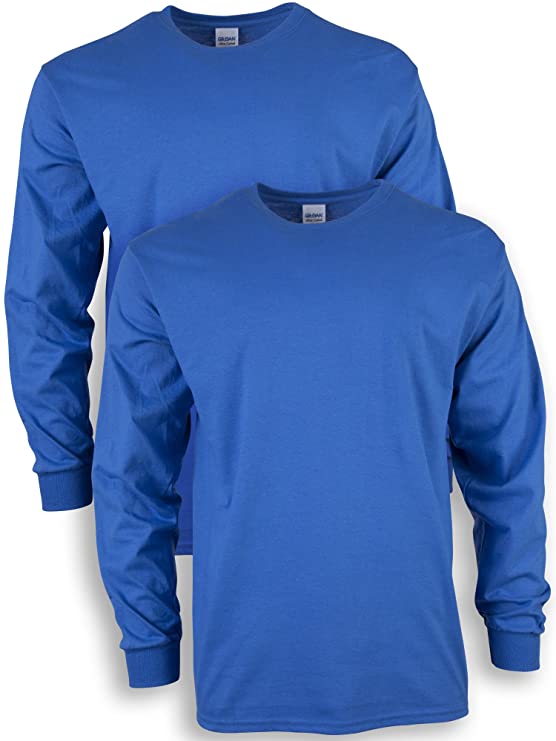 Gildan Mens Ultra Cotton Long Sleeve T-Shirt, Style G2400, 2-Pack