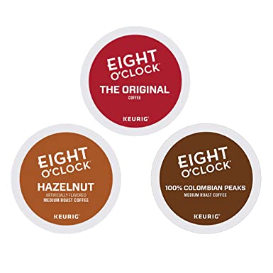Eight O'Clock Coffee K Cups - Variety Pack - 80 Count , Original , Colombian Peaks & Hazelnut