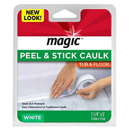 Magic American Magic Tub/Floor Peel and Stick Caulk, 1-1/4" x 5', Pack of 1 (2 Pack)