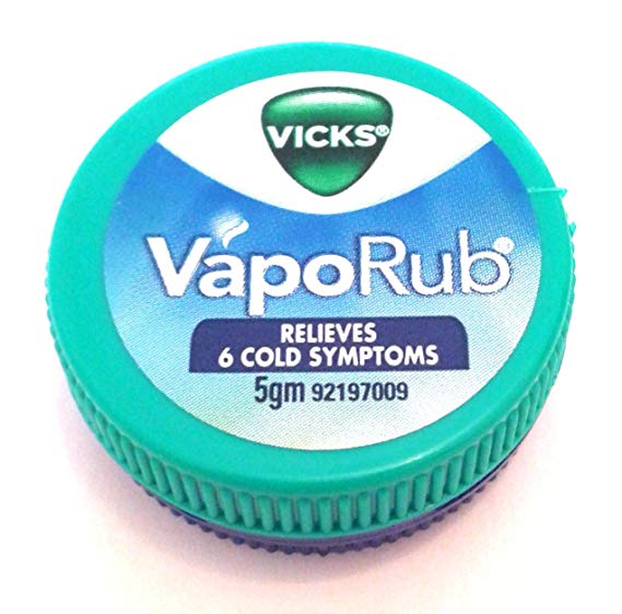 Vicks Vaporub Cough Suppressant Topical Analgesic Ointment, Handy Carry Pocket Size 0.18Oz (5G) by Vicks