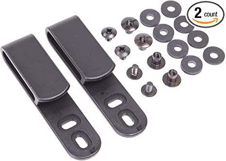 Quick Clip Pro Tough Holster Clips, Adjustable Cant for IWB OWB Kydex, Leather, Hybrid Holster Making. Tuckable Black Plastic with 1/4" Binding Posts/Chicago Screws. Made in USA