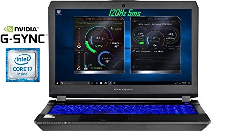 Eluktronics Pro-X P650HS-G VR Ready 15.6" 120Hz 5ms Gamers Edition Laptop PC - Intel i7-7700HQ Quad Core Win 10 Home 8GB GDDR5 NVIDIA GeForce GTX 1070   G-SYNC 256GB PCIe NVMe SSD 16GB DDR4 RAM