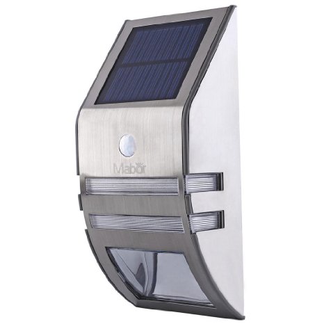Mabor Solar Lights, Waterproof Stainless Steel Motion Sensor Security Light