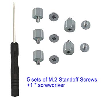 Kalanution M.2 Standoff and Screw for M.2 Drives,Asus Motherboard M.2 Screw   Hex Nut Stand Off Spacer(5 Sets) 1 pcs Screwdriver