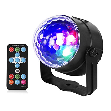 Disco Lights,ZoiyTop Disco Ball Lights Dj Light LED Stage Light 7 Colors Sound Activated Strobe Light Portable Stage Lights (Black)