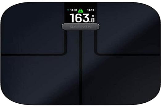 Garmin Index S2, Smart Scale with Wireless Connectivity, Measure Body Fat, Muscle, Bone Mass, Body Water and More, Black (Renewed) (Renewed)