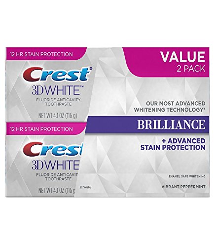 Crest 3D White Brilliance Vibrant Peppermint Toothpaste, 4.1 oz Twin Pack