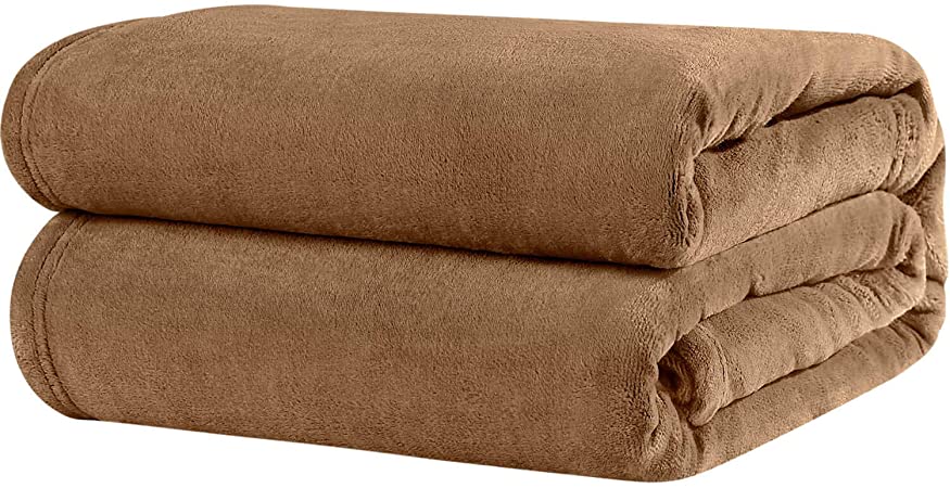 Westinghouse Extra Thick 420GSM Velvet Plush Oversized Throw Blanket Brown 60x80in