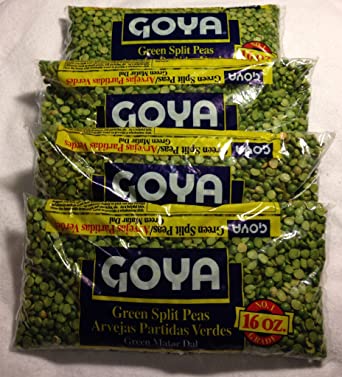 Goya Beans Green Split Peas, Dry, 4 - 1 Lb Bags (4 Pack) Dried - Great for Split Pea Soup