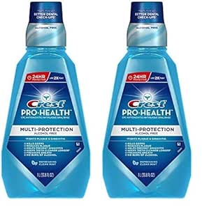 Crest Pro Health Multi-Protection Mouthwash with CPC (Cetylpyridinium Chloride), Clean Mint, 1L (33.8 fl oz) (Pack of 2)