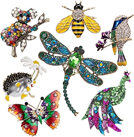 Women Brooch Set Crystal Pin Christmas Gifts Stocking Stuffers Vintage Animal Insect Elegant Flower Pins Brooches Bulk for Women Girls