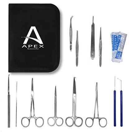 Premium Science Lab Dissection Kit - 100% Satisfaction Guarantee AND Lifetime Warranty - BONUS 5 Scalpel Blades & FREE Carrying Case Included - lab education tools