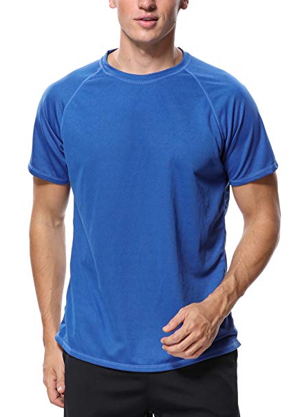 ATTRACO Men's Rashguard Swim Tee Short Sleeve Sun Protection Shirt Loose Fit