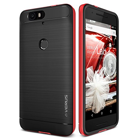 Nexus 6P Case, VRS Design [High Pro Shield Series] Brushed Military Grade Protection with Metal Kickstand for Huawei Nexus 6P 2015 - Crimson Red