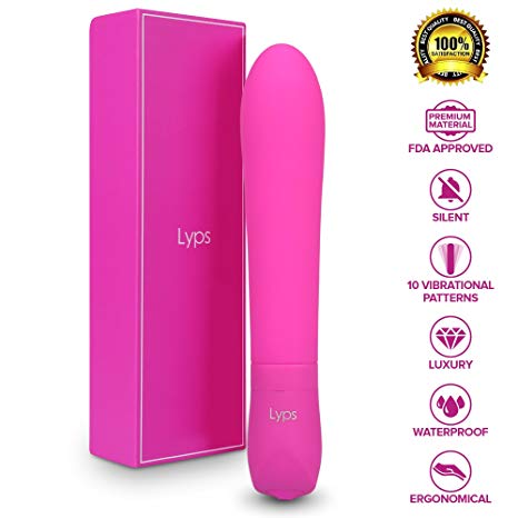 Vibrator Electric Handheld -10 Vibration Patterns - Silicone Bullet Sex Vibrator - Waterproof Vibrator for Women, Powerful & Quiet Vibration - Packaged Handheld Vibrator, Pink, Lyps Annabelle (Pink)